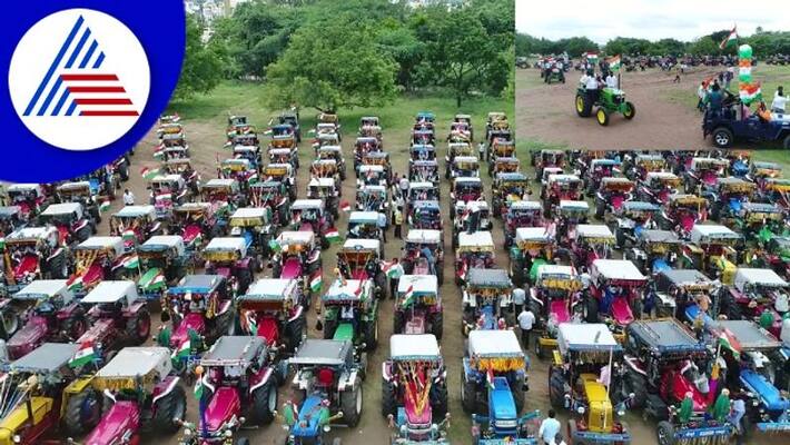 India Independence day Farmers Tractor Rally in the Arrabhi at belagavi rav India Independence day Farmers Tractor Rally in the Arrabhi at belagavi rav