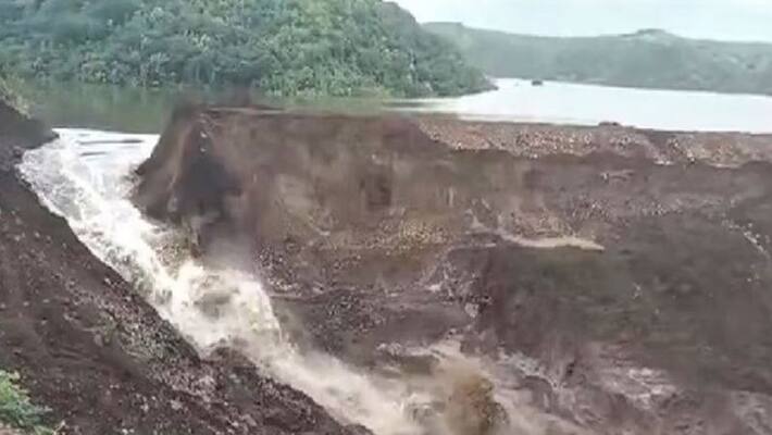 dhar news several feet of the dam collapsed water flow pwt dhar news several feet of the dam collapsed water flow pwt
