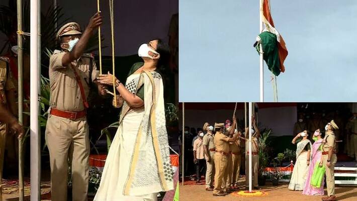 Flag got stuck in rope in Pathanamthitta Flag got stuck in rope in Pathanamthitta
