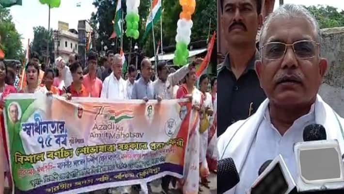 BJP MP Dilip Ghosh thrashed TMC after Independence Day 2022 celebration ANBSS BJP MP Dilip Ghosh thrashed TMC after Independence Day 2022 celebration ANBSS