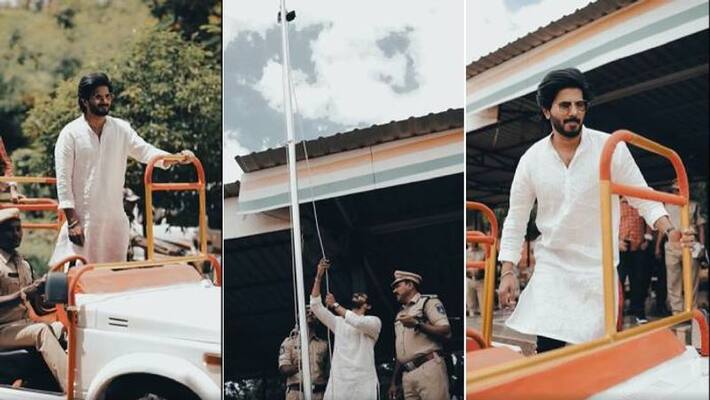 Dulquer Salmaan Shares his Independence day Celebration with Telangana Police Dulquer Salmaan Shares his Independence day Celebration with Telangana Police