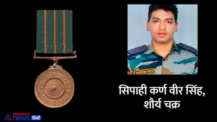 Swantantrta Diwas 2022 An Indian Army soldier Karan Veer Singh honored with Shaurya Chakra stb Swantantrta Diwas 2022 An Indian Army soldier Karan Veer Singh honored with Shaurya Chakra stb