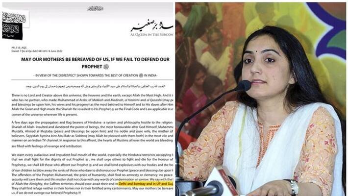 Threats over remarks on Prophet Al Qaeda instigates Muslims to take revenge on Nupur Sharma san Threats over remarks on Prophet Al Qaeda instigates Muslims to take revenge on Nupur Sharma san