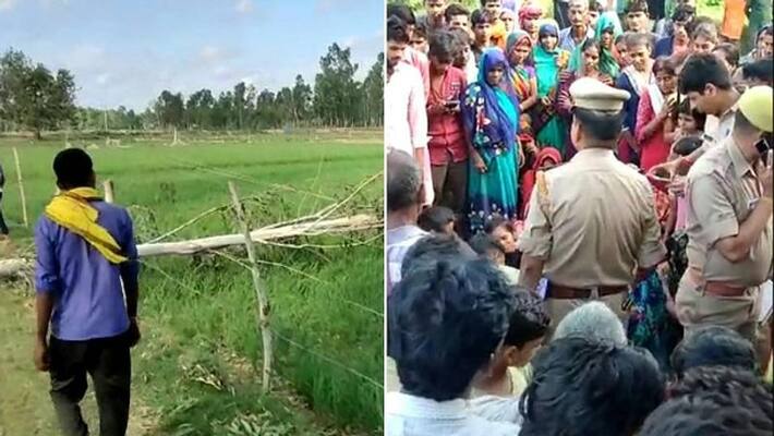 barabanki high voltage current cable fell in field farmer father son died barabanki high voltage current cable fell in field farmer father son died