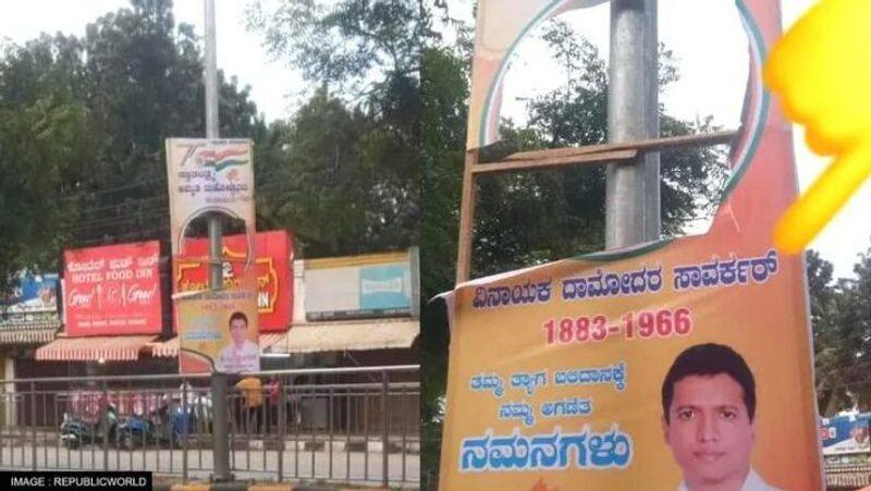 Savarkar poster torn in Karnataka Tumakuru day after Shivamogga violence
