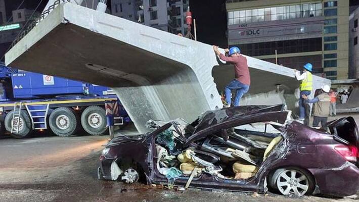 uttara crane accident in bangladesh, the girder fell on the car, 9 people arrested associated with the project kpa uttara crane accident in bangladesh, the girder fell on the car, 9 people arrested associated with the project kpa