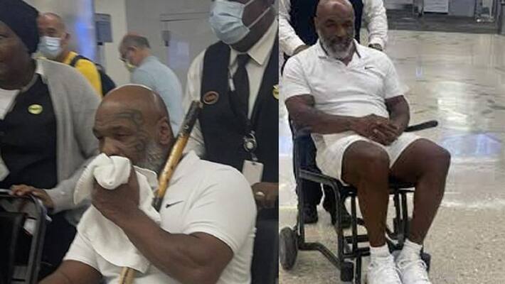 World Boxing legend mike tyson in wheelchair World Boxing legend mike tyson in wheelchair