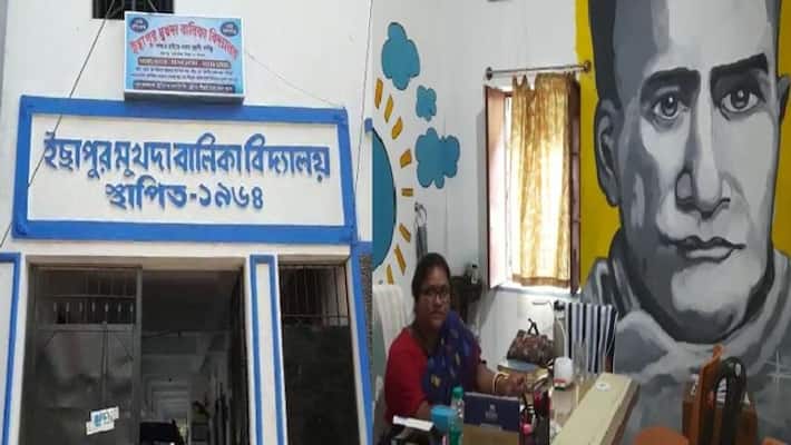Ichapur Mukhada Balika Vidyalaya has colorful walls with the faces of social reformers ANBSS Ichapur Mukhada Balika Vidyalaya has colorful walls with the faces of social reformers ANBSS