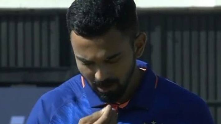 kl rahul gesture before national anthem ahead of india vs zimbabwe first odi video goes viral and internet praises him kl rahul gesture before national anthem ahead of india vs zimbabwe first odi video goes viral and internet praises him
