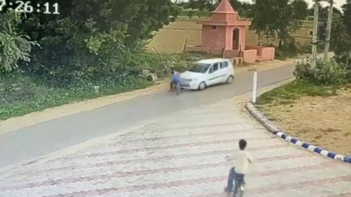 hanumangarh road accident news high speed car hit bicycle who were driven by two brother see video asc hanumangarh road accident news high speed car hit bicycle who were driven by two brother see video asc