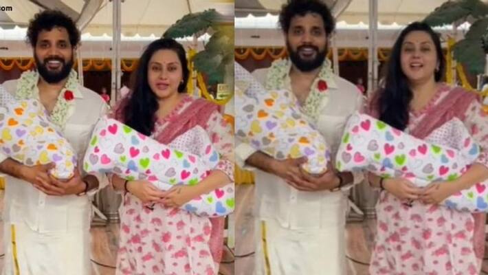 Heroine Namitha Gave Birth to twins Heroine Namitha Gave Birth to twins