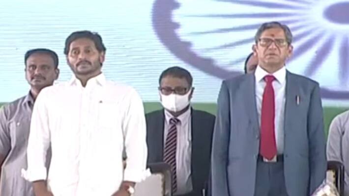 cji nv ramana inaugurates new court buildings at vijayawada cm jagan attend the event cji nv ramana inaugurates new court buildings at vijayawada cm jagan attend the event