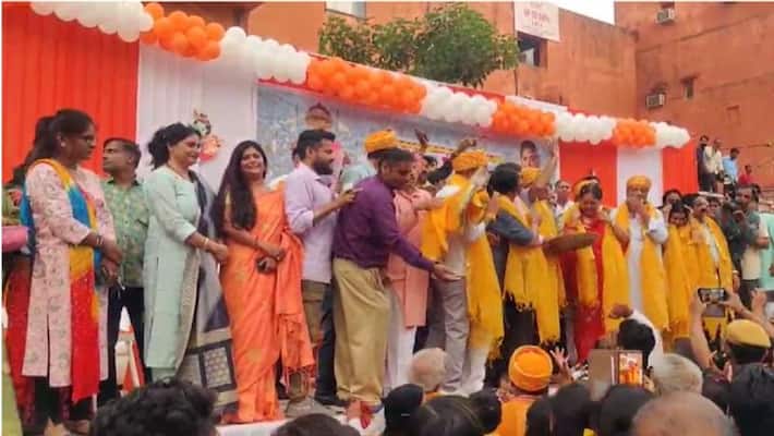 jaipur news procession of lord krishna on occasion of janmashtami 2022 BJP party worker Slogans Chief Minister Vasundhara Raje zindabad asc jaipur news procession of lord krishna on occasion of janmashtami 2022 BJP party worker Slogans Chief Minister Vasundhara Raje zindabad asc