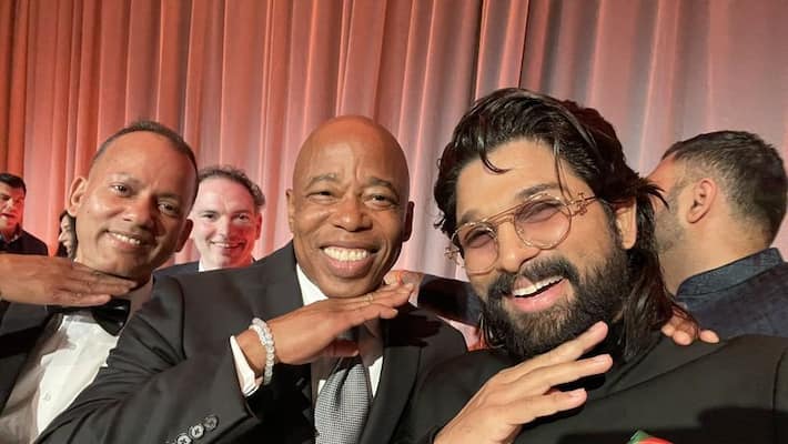 Allu Arjun teaches New York City Mayor Pushpas signature step anbsd Allu Arjun teaches New York City Mayor Pushpas signature step anbsd