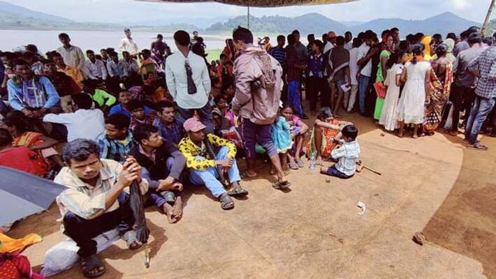 Odisha 150 Maoist supporters surrender and demolish martyrs column kpa Odisha 150 Maoist supporters surrender and demolish martyrs column kpa