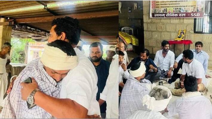 jalore news bhim army chief chandrasekhar and his supporters visited dalit victim student family asc jalore news bhim army chief chandrasekhar and his supporters visited dalit victim student family asc