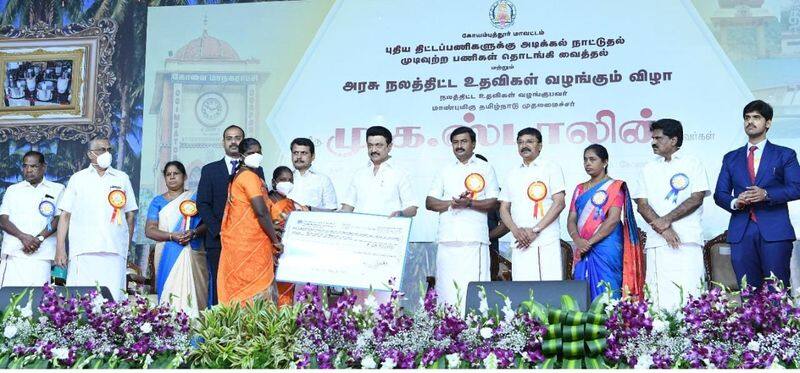 Chief Minister M K Stalin has participated in the government welfare program assistance program in Coimbatore