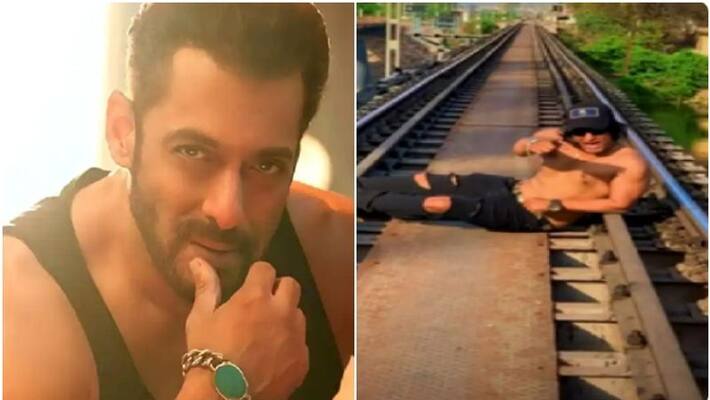 Actor Salman Khan fan Azam Ansari makes reel on railway track in Lucknow sgk Actor Salman Khan fan Azam Ansari makes reel on railway track in Lucknow sgk