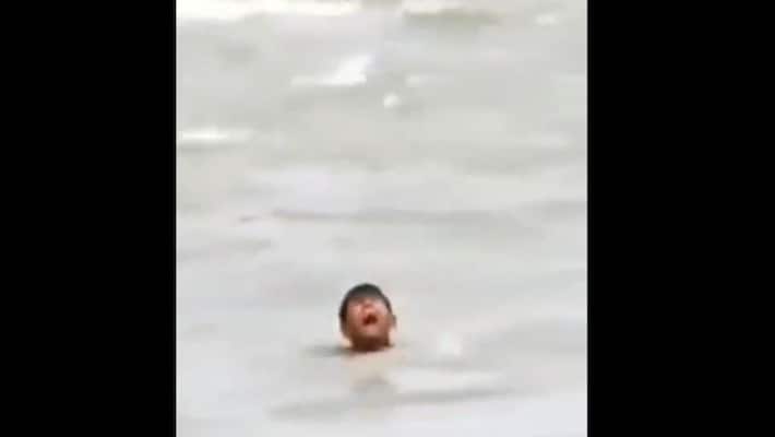 SDRF team rescue boy in chambal river video goes viral apa SDRF team rescue boy in chambal river video goes viral apa