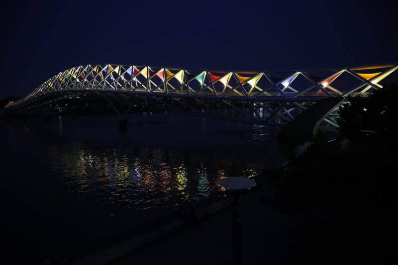 Ahmedabad Iconic Sabarmati Riverfront foot over bridge Prime Minister Narendra Modi vva