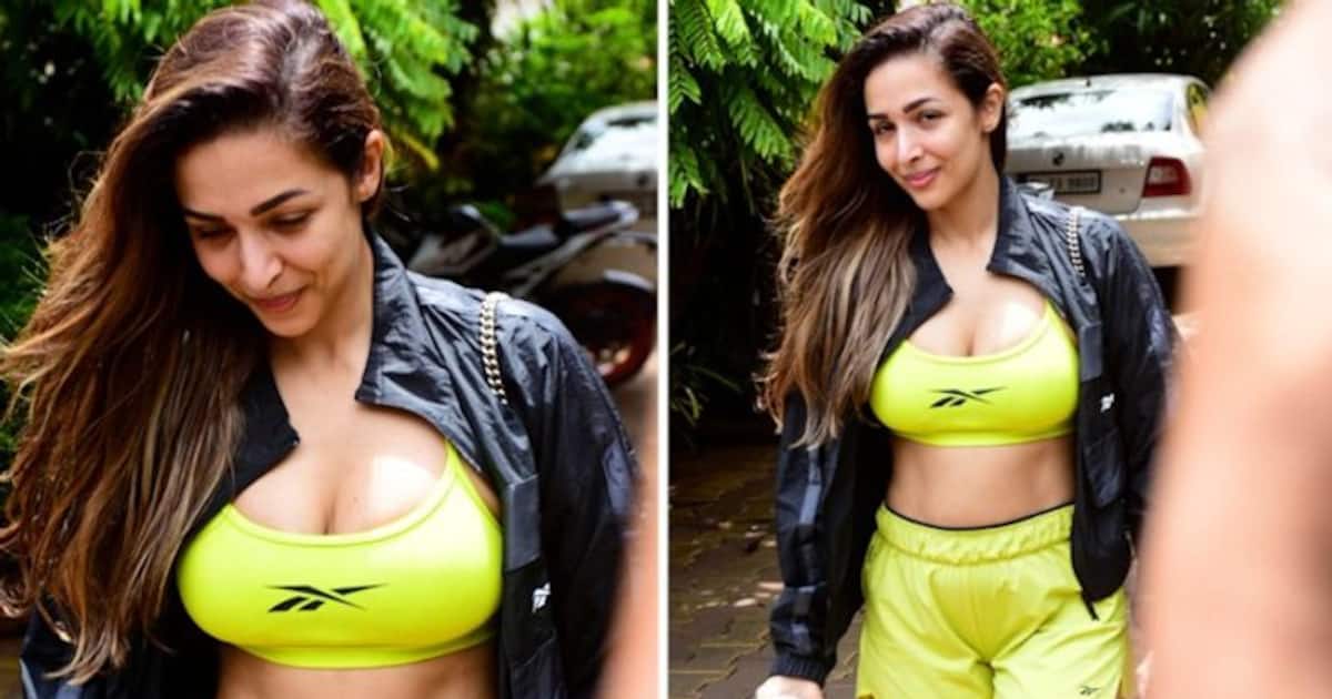 1200px x 630px - Sexy at 48: Malaika Arora flaunts her assets in florescent green sports bra  and shorts