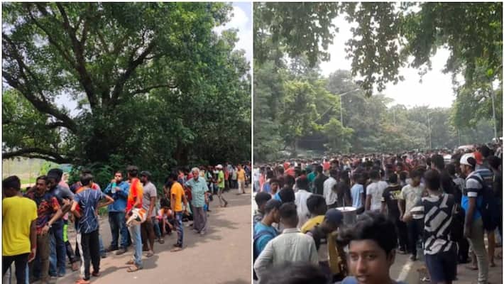 Durand Cup 2022 Emami East Bengal Vs ATK Mohun Bagan Supporters Protest for Not Getting Kolkata Derby Offline Tickets spb Durand Cup 2022 Emami East Bengal Vs ATK Mohun Bagan Supporters Protest for Not Getting Kolkata Derby Offline Tickets spb