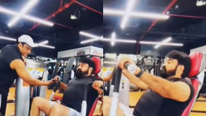 actor mohanlal new workout video at dubai gym actor mohanlal new workout video at dubai gym