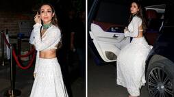 Malaika Arora sets cocktail inspiration in gorgeous ivory lehenga with backless bralette drb