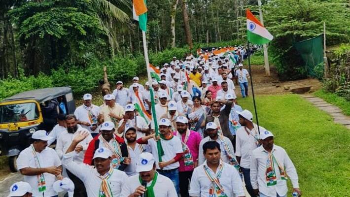 Congress Amrit mahotsav padyatra In mudigere rbj Congress Amrit mahotsav padyatra In mudigere rbj