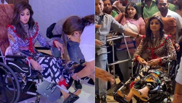 shilpa shetty arrives with her injured leg on wheelchair at award ceremony got trolled KPJ shilpa shetty arrives with her injured leg on wheelchair at award ceremony got trolled KPJ