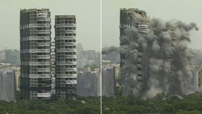 Noida Supertech Twin Towers Demolition completed Noida Supertech Twin Towers Demolition completed