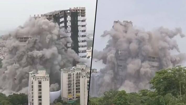 Noidas Super Tech Twin Towers demolition in just few seconds watch the video bsm Noidas Super Tech Twin Towers demolition in just few seconds watch the video bsm