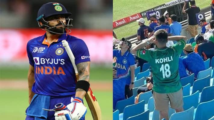 India vs Pakistan Asia Cup 2022 a man from Pakistan support Virat Kohli and where his name t-shirt dva India vs Pakistan Asia Cup 2022 a man from Pakistan support Virat Kohli and where his name t-shirt dva