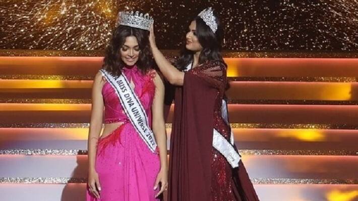 Karnatakas Divita Rai crowned Miss Diva Universe 2022 by Harnaaz Sandhu Karnatakas Divita Rai crowned Miss Diva Universe 2022 by Harnaaz Sandhu