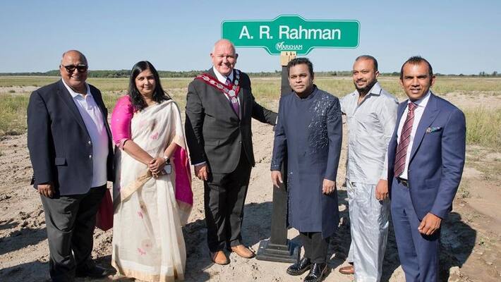 Music composer AR Rahman announced to have a street named of him in canada Music composer AR Rahman announced to have a street named of him in canada