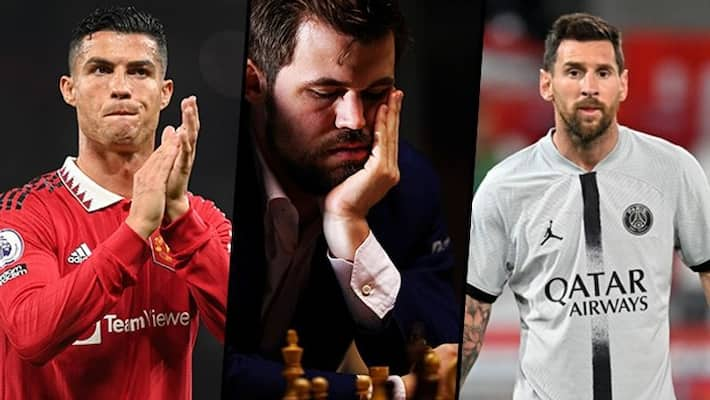 Magnus Carlsen reacts to Messi and Ronaldo's internet-breaking