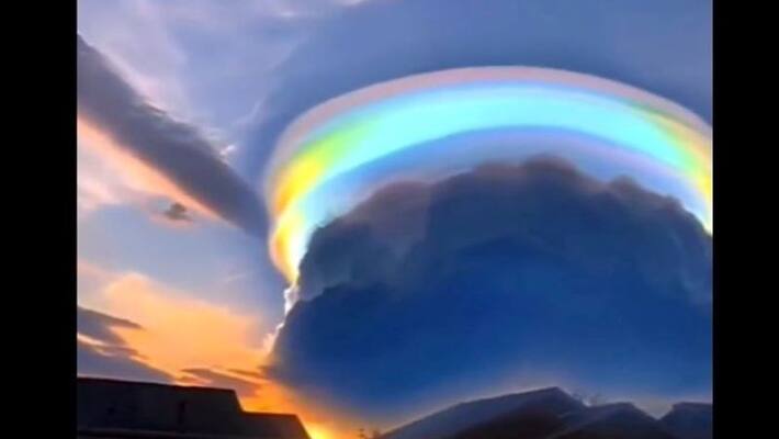 short video clip showing a rainbow cloud in China has gone viral apa short video clip showing a rainbow cloud in China has gone viral apa