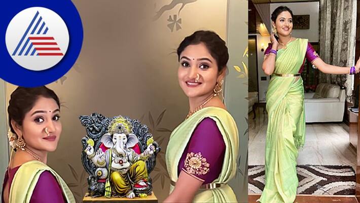 Kannadathi serial actress Ranjini Raghvans festival look Kannadathi serial actress Ranjini Raghvans festival look