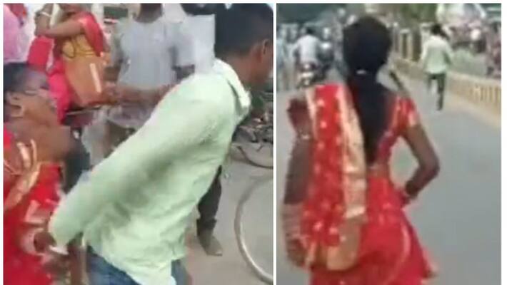 Woman runs after her groom insist to marry her Woman runs after her groom insist to marry her