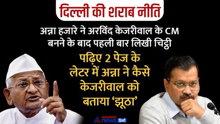 Delhi controversial liquor policy, Anna Hazare wrote a letter to Arvind Kejriwal, read shocking facts kpa Delhi controversial liquor policy, Anna Hazare wrote a letter to Arvind Kejriwal, read shocking facts kpa