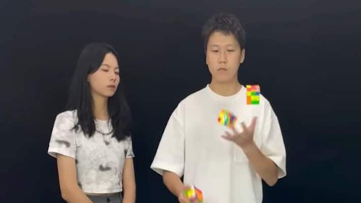 Zhihao earned Guinness World Record titles for most rotating puzzle cubes solved apa Zhihao earned Guinness World Record titles for most rotating puzzle cubes solved apa