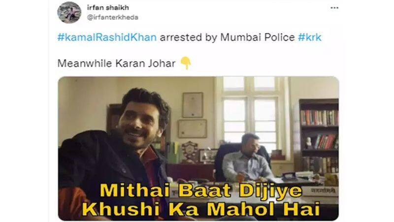 twitter is flooded with funny meme and #krkarrested memes after krk arrested by mumbai police AKA