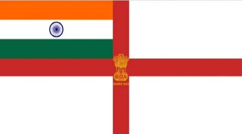 indian navy removes st georges cross from its ensign and new ensign unveil by pm modi