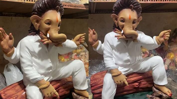 ganesh chaturthi 2022 ganesh idol inspired by allu arjun film pushpa style KPJ ganesh chaturthi 2022 ganesh idol inspired by allu arjun film pushpa style KPJ