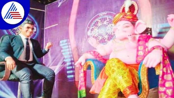 Ganesha Idol with Puneeth Rajkumar in the Kannadada Kotyadhipati Program in Karwar grg Ganesha Idol with Puneeth Rajkumar in the Kannadada Kotyadhipati Program in Karwar grg