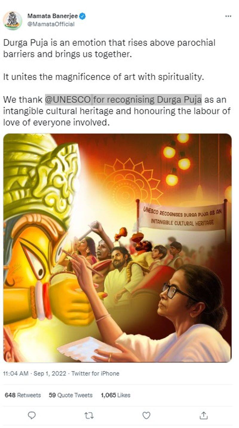 UNESCO recognized Durga Puja as a heritage Mamta Banerjee will celebrate it and look to expand Bengal tourism BDD