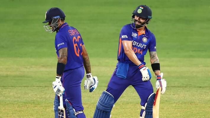 Virat Kohli asks Suryakumar Yadav if he thought of hitting 6 sixes, Mister 360 gives Cheeky Response, Watch Video Virat Kohli asks Suryakumar Yadav if he thought of hitting 6 sixes, Mister 360 gives Cheeky Response, Watch Video