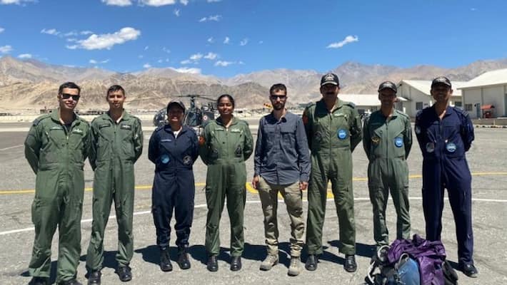 IAF 114 Helicopter Unit Rescues Israeli National Stuck At A Height Of Over 16,000 Feet In Ladakh bsm IAF 114 Helicopter Unit Rescues Israeli National Stuck At A Height Of Over 16,000 Feet In Ladakh bsm