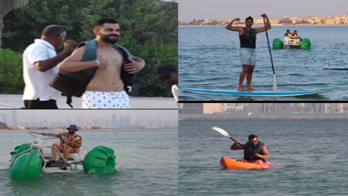 Indian cricketers surfing and play beach volleyball at sea beach in Dubai ahead of Super Four match of Asia Cup 2022 spb Indian cricketers surfing and play beach volleyball at sea beach in Dubai ahead of Super Four match of Asia Cup 2022 spb