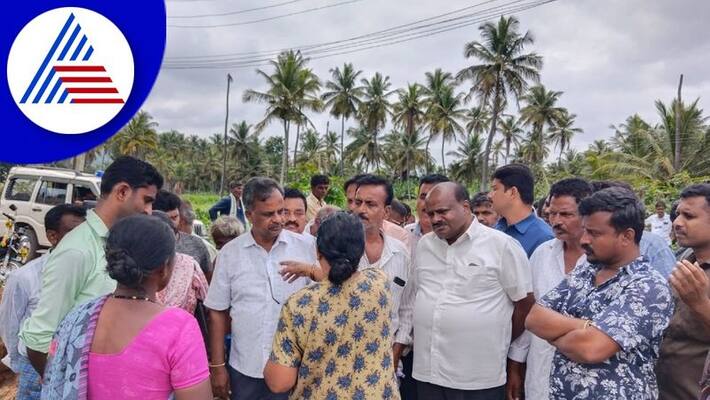 jds leader hd kumaraswamy visits flood hit areas in channapatna gvd jds leader hd kumaraswamy visits flood hit areas in channapatna gvd